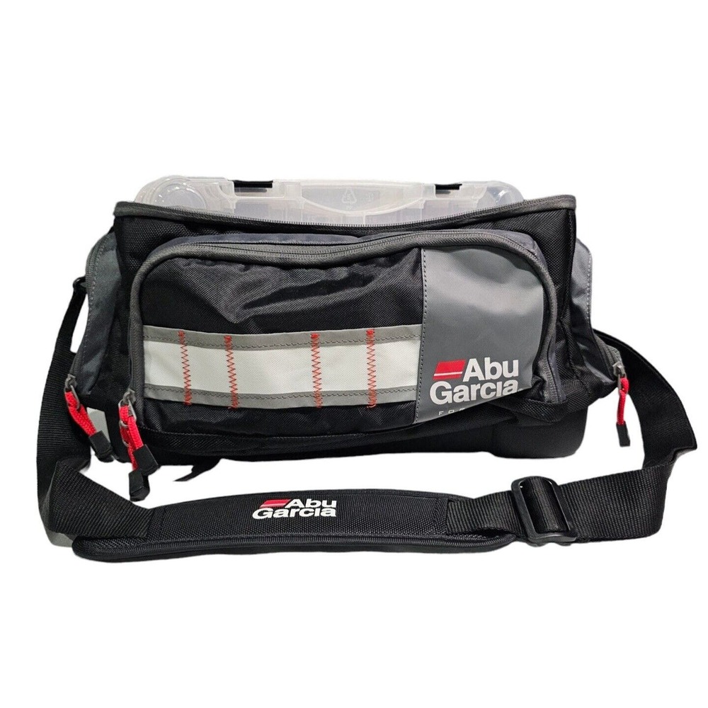*RARE* Abu Garcia Tackle Bag w/ 2 Utility Boxes Black/White/Gray 13x9x8